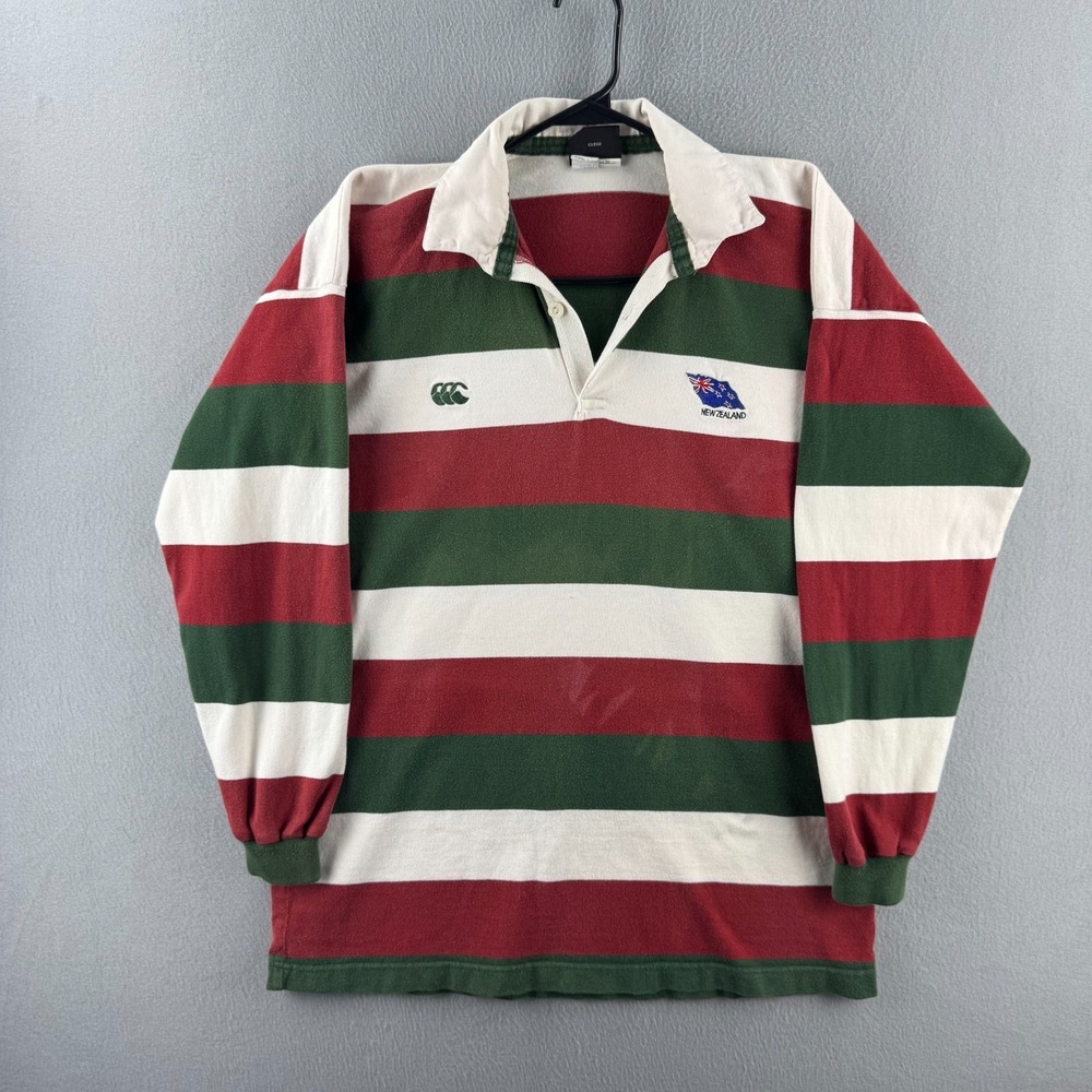 Vintage Canterbury New Zealand Rugby Shirt Mens Medium Cotton Long Sleeve Polo